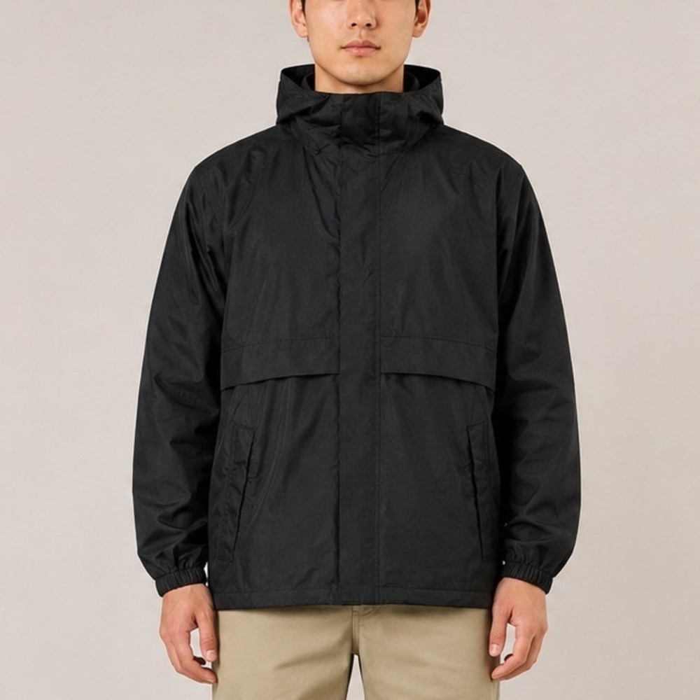 Outdoor Ventures Rain Jacket Mens Small Black Waterproof Anorak